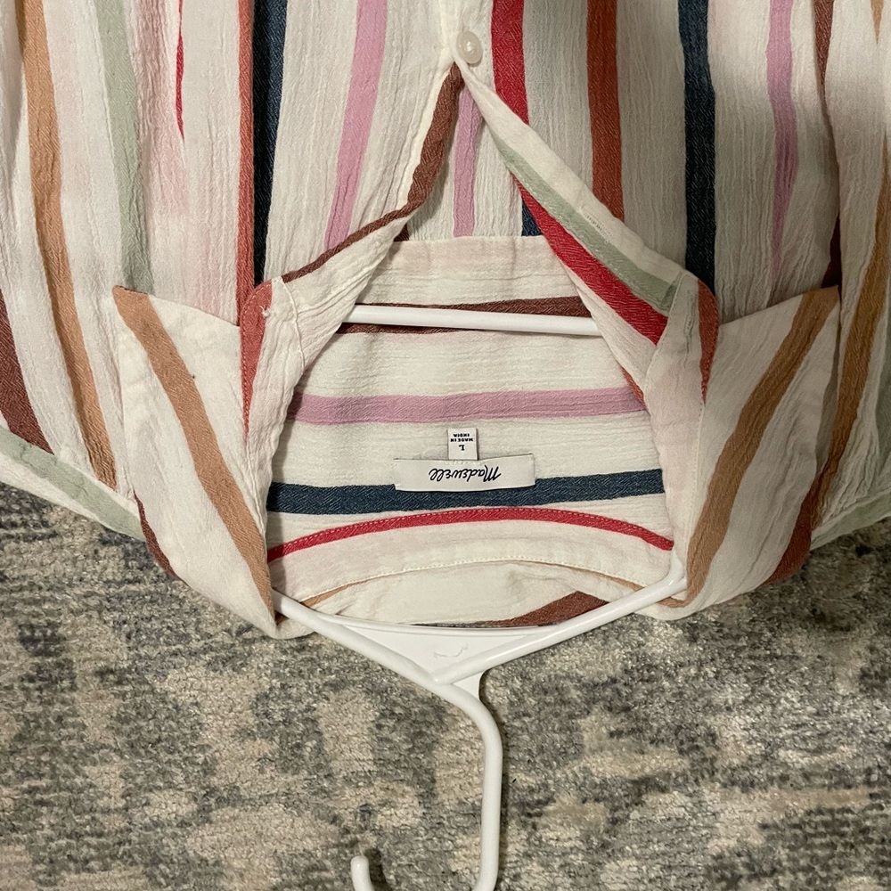 Madewell Stripe Multi-Color Button Down - image 2